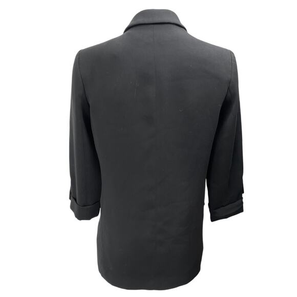 Zara Women's Black Open Front Notch Collar Pockets Blazer Coat Jacket Size XS - Picture 2 of 4